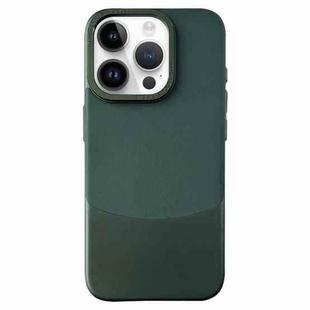 For iPhone 14 Pro Max Napa Texture PC + Leather Phone Case(Dark Green)