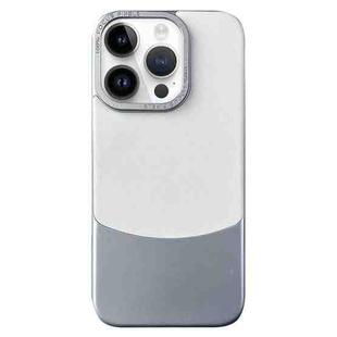 For iPhone 14 Pro Max Napa Texture PC + Leather Phone Case(Silver)