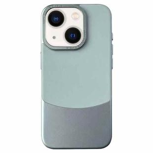 For iPhone 13 Napa Texture PC + Leather Phone Case(Cyan)