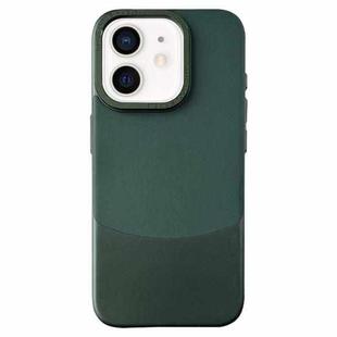 For iPhone 12 / 12 Pro Napa Texture PC + Leather Phone Case(Dark Green)