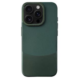 For iPhone 16 Pro Max Napa Texture PC + Leather Phone Case(Dark Green)