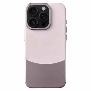 For iPhone 16 Pro Napa Texture PC + Leather Phone Case(Pink)