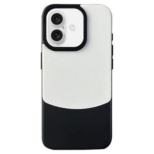 For iPhone 16 Plus Napa Texture PC + Leather Phone Case(Panda Black)