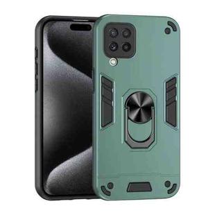 For Samsung Galaxy A22 4G Shockproof Metal Ring Holder Phone Case(Green)