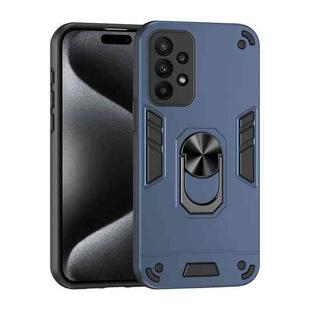 For Samsung Galaxy A23 Shockproof Metal Ring Holder Phone Case(Blue)