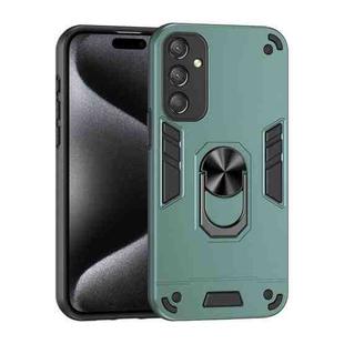 For Samsung Galaxy A25 Shockproof Metal Ring Holder Phone Case(Green)