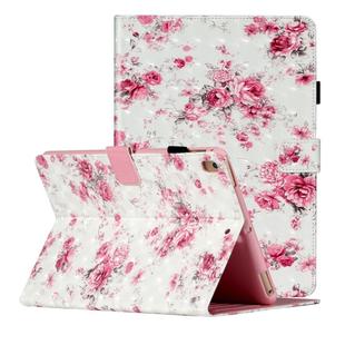 For iPad 9.7 (2018) & iPad 9.7 inch (2017) & iPad Air 2 & iPad Air 3D Pattern Horizontal Flip Leather Case with Card Slots & Holder & Sleep / Wake-up Function(Rose Flower)