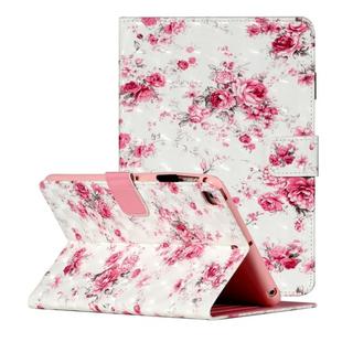 For iPad Mini 5 / 4 / 3 / 2 / 1 3D Pattern Horizontal Flip Leather Case with Card Slots & Holder & Sleep / Wake-up Function(Rose Flower)