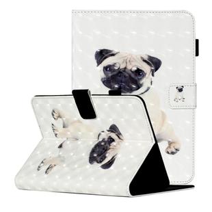 For 7 inch Universal Tablet PC 3D Pattern Horizontal Flip Leather Case with Card Slots & Holder (Pug)