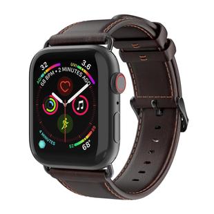 For Apple Watch Series 2 42mm DUX DUCIS Business Genuine Leather Watch Strap(Coffee)