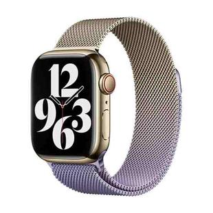 For Apple Watch Series 9 41mm Milan Gradient Loop Magnetic Buckle Watch Band(Gold Lavender)