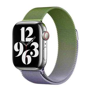For Apple Watch Series 8 41mm Milan Gradient Loop Magnetic Buckle Watch Band(Purple Green)