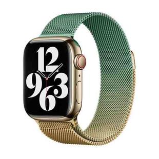 For Apple Watch Series 8 45mm Milan Gradient Loop Magnetic Buckle Watch Band(Gold Violet)