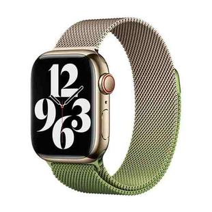 For Apple Watch SE 2022 40mm Milan Gradient Loop Magnetic Buckle Watch Band(Gold Green)