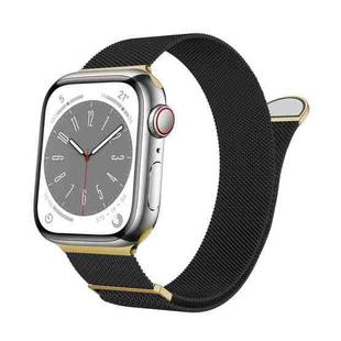 For Apple Watch SE 2023 40mm Two Color Milanese Loop Magnetic Watch Band(Black Gold)