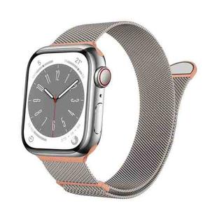 For Apple Watch Series 7 41mm Two Color Milanese Loop Magnetic Watch Band(Starlight Orange)
