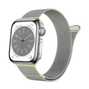 For Apple Watch Series 6 44mm Two Color Milanese Loop Magnetic Watch Band(Starlight Green)