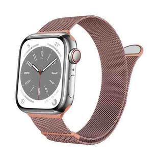 For Apple Watch 42mm Two Color Milanese Loop Magnetic Watch Band(Pink Orange)