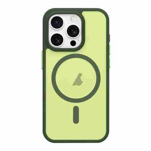 For iPhone 14 Pro Metal Button Skin Feel Matte MagSafe Shockproof Phone Case(Green)