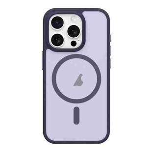 For iPhone 13 Pro Max Metal Button Skin Feel Matte MagSafe Shockproof Phone Case(Purple)