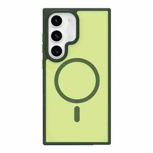For Samsung Galaxy S21 5G Metal Button Skin Feel Matte MagSafe Shockproof Phone Case(Green)