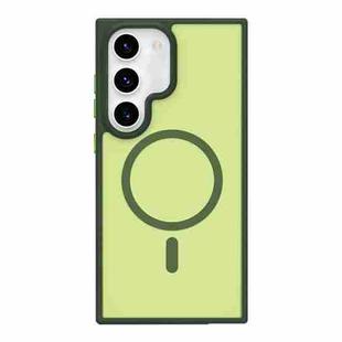 For Samsung Galaxy S21+ 5G Metal Button Skin Feel Matte MagSafe Shockproof Phone Case(Green)