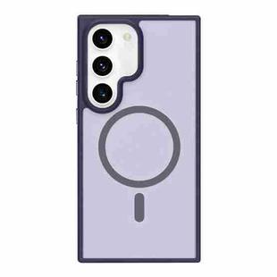 For Samsung Galaxy S22 5G Metal Button Skin Feel Matte MagSafe Shockproof Phone Case(Purple)