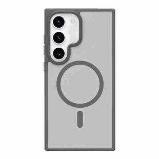 For Samsung Galaxy S22 5G Metal Button Skin Feel Matte MagSafe Shockproof Phone Case(Grey)