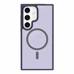 For Samsung Galaxy S24 5G Metal Button Skin Feel Matte MagSafe Shockproof Phone Case(Purple)