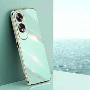 For OPPO A60 4G XINLI Straight 6D Plating Gold Edge TPU Phone Case(Mint Green)