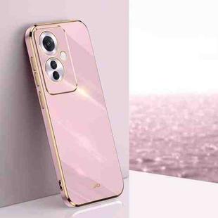 For OPPO Reno11 F XINLI Straight 6D Plating Gold Edge TPU Phone Case(Cherry Purple)