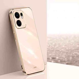 For OPPO Reno13 F 5G Global XINLI Straight Edge 6D Electroplate TPU Phone Case(Pink)