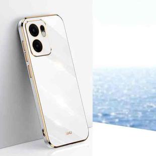 For OPPO Reno13 F 5G Global XINLI Straight Edge 6D Electroplate TPU Phone Case(White)