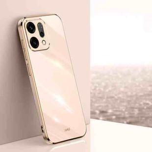 For OPPO Reno14 5G Global XINLI Straight Edge 6D Electroplate TPU Phone Case(Pink)
