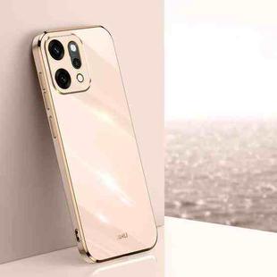 For OPPO Reno14 Pro 5G Global XINLI Straight Edge 6D Electroplate TPU Phone Case(Pink)