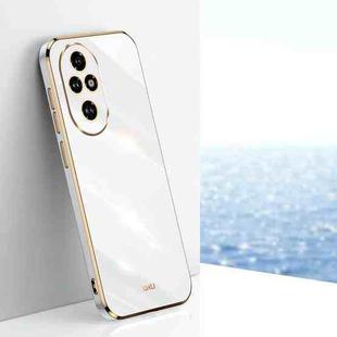 For Honor 200 Pro XINLI Straight 6D Plating Gold Edge TPU Phone Case(White)