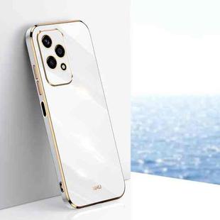 For Honor 200 Lite Global XINLI Straight 6D Plating Gold Edge TPU Phone Case(White)