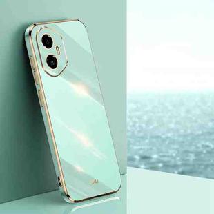 For Honor 300 XINLI Straight 6D Plating Gold Edge TPU Phone Case(Mint Green)