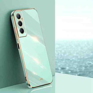 For Realme C65 XINLI Straight 6D Plating Gold Edge TPU Phone Case(Mint Green)