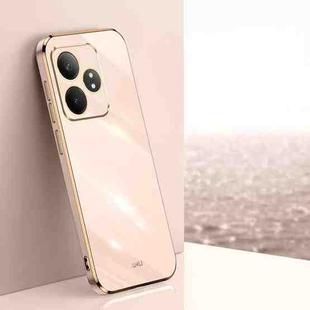 For Realme GT Neo6 XINLI Straight 6D Plating Gold Edge TPU Phone Case(Pink)