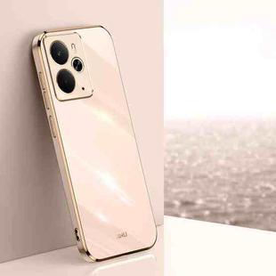 For Realme 14 5G Global XINLI Straight Edge 6D Electroplate TPU Phone Case(Pink)