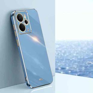 For Realme 14 5G Global XINLI Straight Edge 6D Electroplate TPU Phone Case(Celestial Blue)
