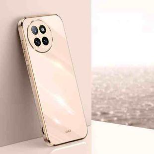 For Xiaomi Civi 4 Pro XINLI Straight 6D Plating Gold Edge TPU Phone Case(Pink)