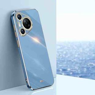 For Huawei P70 XINLI Straight 6D Plating Gold Edge TPU Phone Case(Celestial Blue)