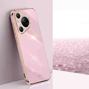 For Huawei P70 XINLI Straight 6D Plating Gold Edge TPU Phone Case(Cherry Purple)