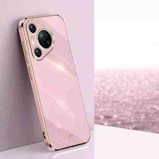 For Huawei P70 Pro XINLI Straight 6D Plating Gold Edge TPU Phone Case(Cherry Purple)