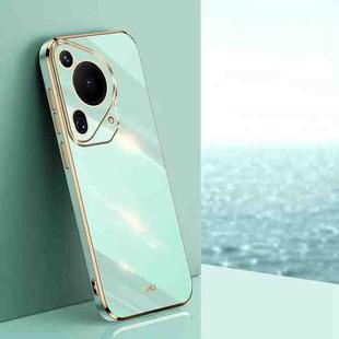 For Huawei Pura 70 Ultra XINLI Straight 6D Plating Gold Edge TPU Phone Case(Mint Green)