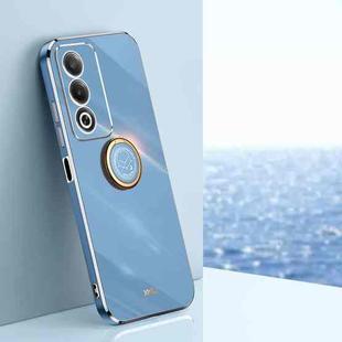 For OPPO A3 Pro India XINLI Straight Edge 6D Electroplate TPU Phone Case with Ring Holder(Celestial Blue)