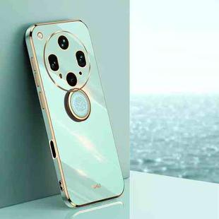 For OPPO Find X8 Ultra XINLI Straight Edge 6D Electroplate TPU Phone Case with Ring Holder(Mint Green)