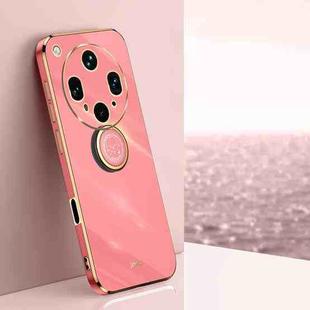 For OPPO Find X8 Ultra XINLI Straight Edge 6D Electroplate TPU Phone Case with Ring Holder(Hawthorn Red)
